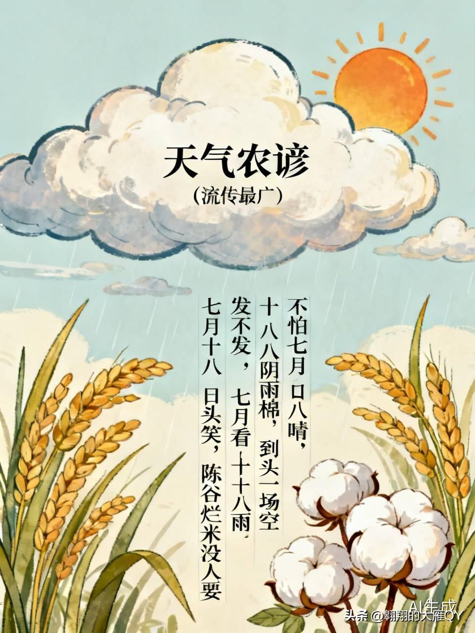 今天是七月十八民间俗语有
🌦️天气农谚（流传最广）
不怕七月十八晴得像个咧嘴笑