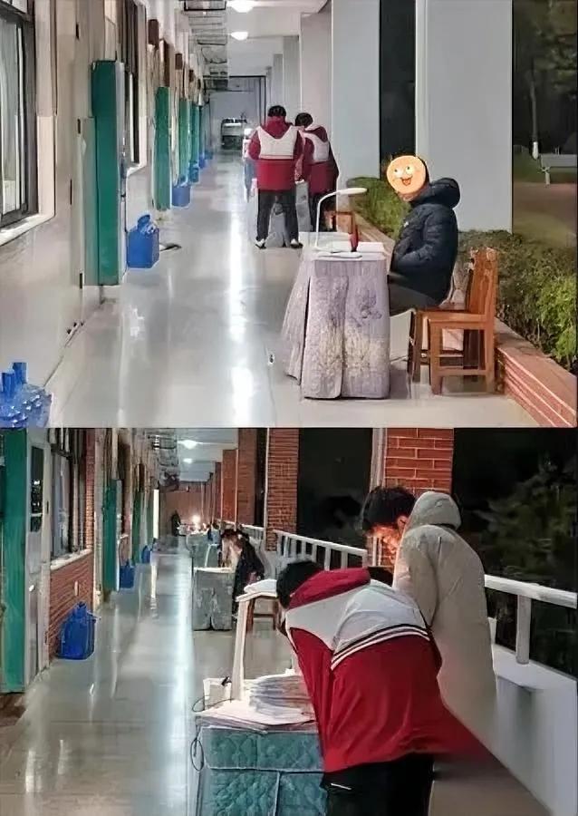 老师走廊吹风谁心疼？太心酸！

学生路过都沉默的真相…

当老师裹着外套在走廊等