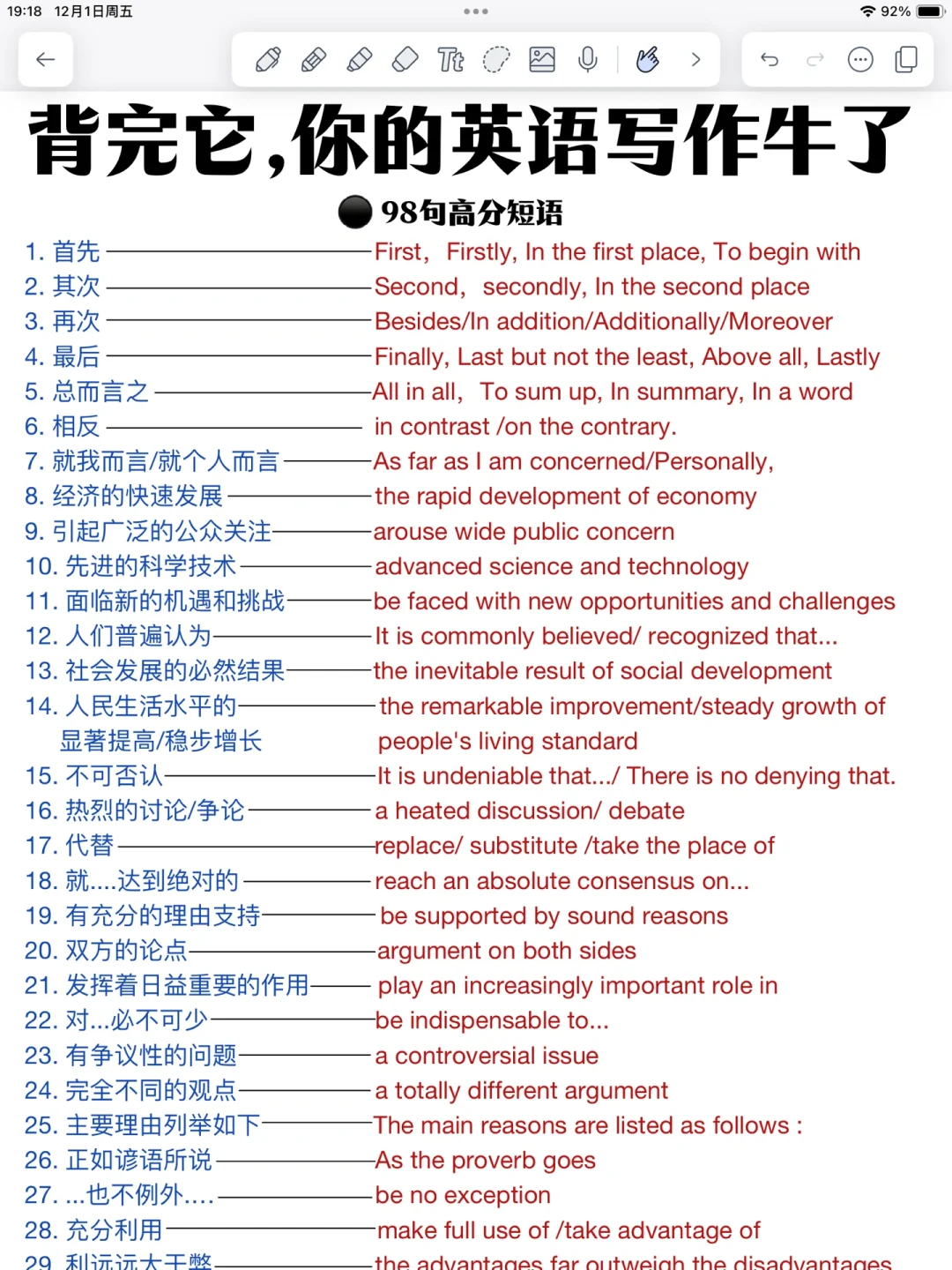 英语写作素材️‼️3天背完，你的作文就稳了！
