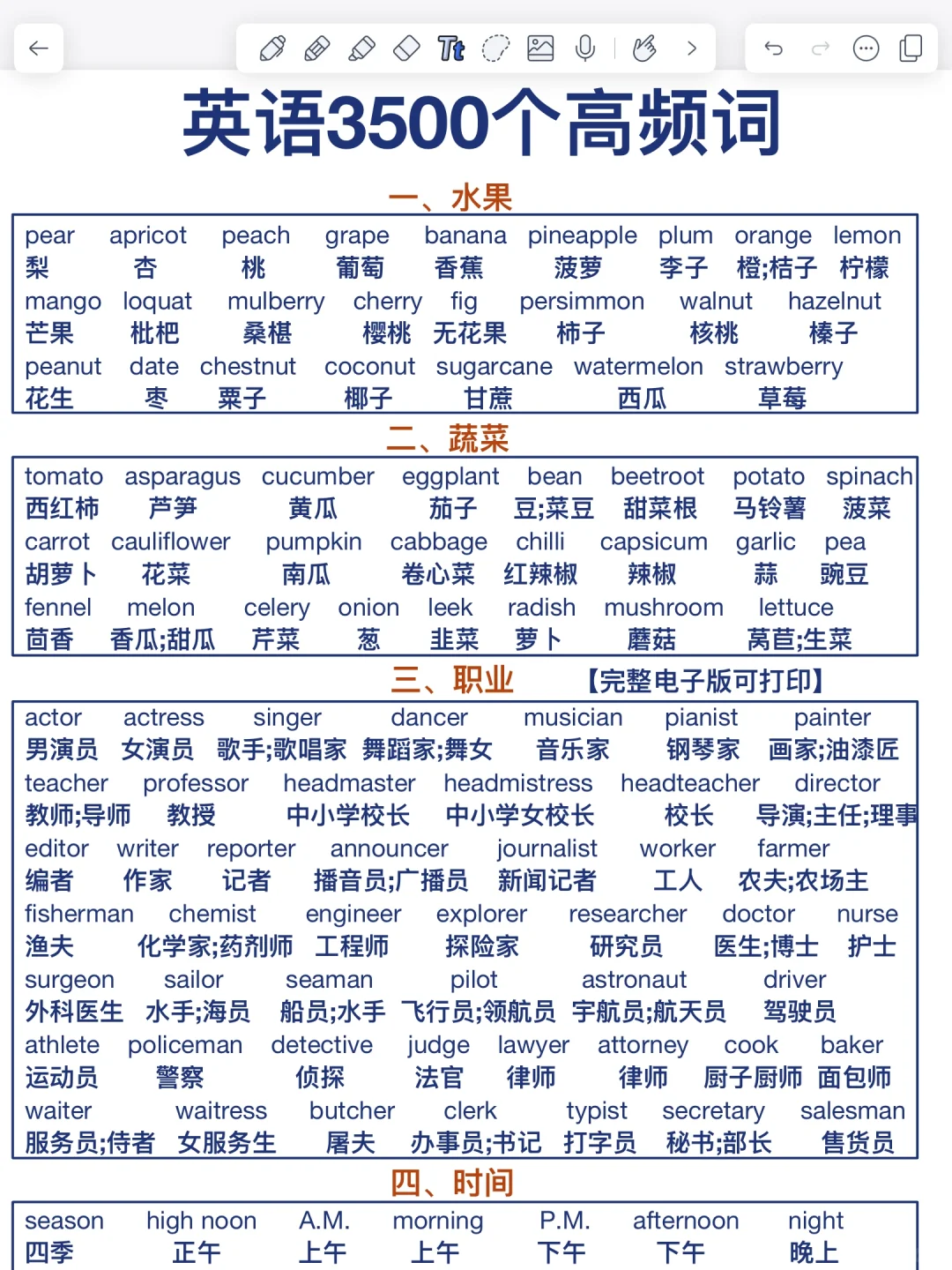 词汇量暴涨！英语3500个高频词！7天背完！