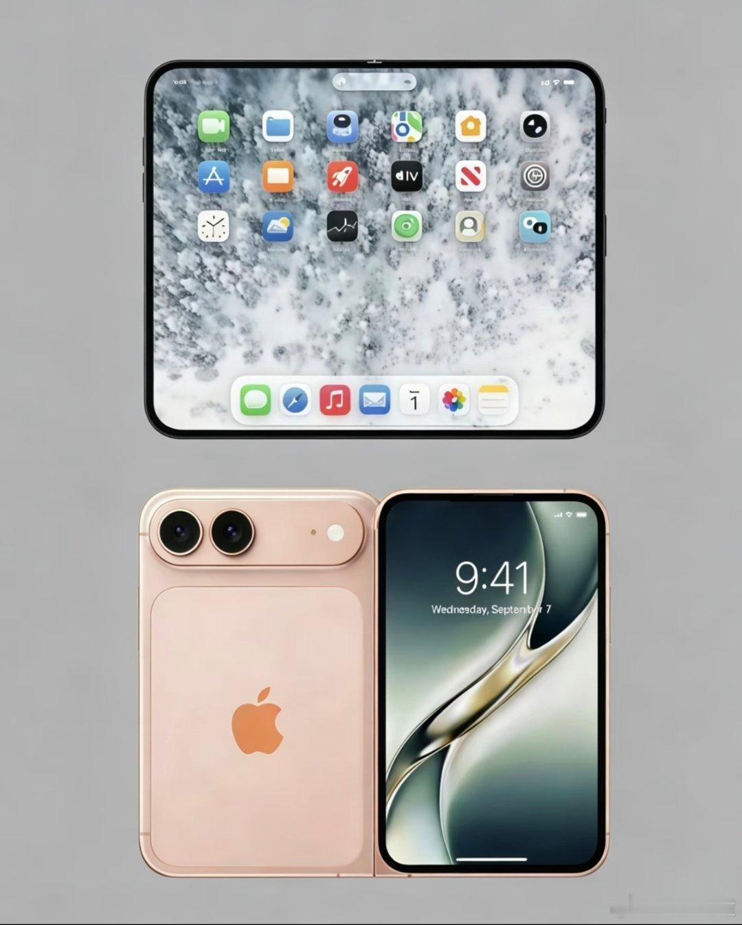 折叠屏iPhone外观实锤了折叠屏iPhone外观，满分100分，你们打几分？