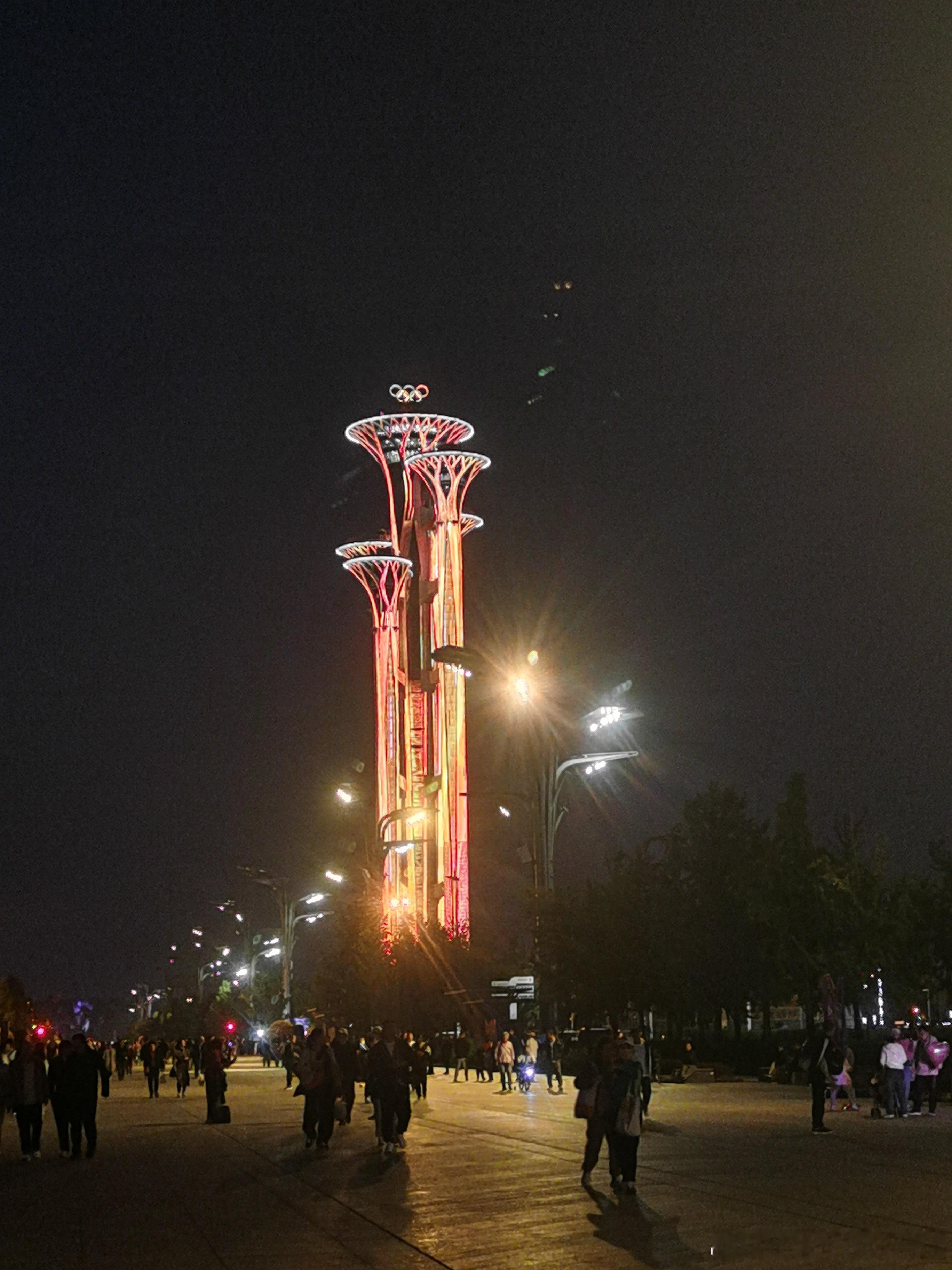 北京节日之夜，奥林匹克塔、鸟巢、国家体育馆、水立方  摄影​​​