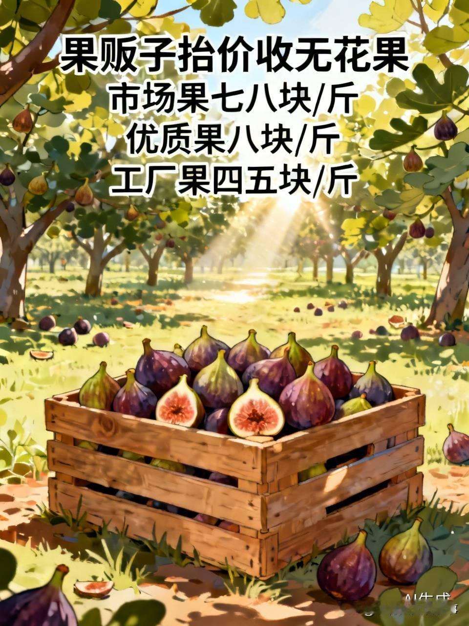果贩子都在抬价收购无花果！
今天的市场果都达到七八块了。
还有的果贩子去园子里收