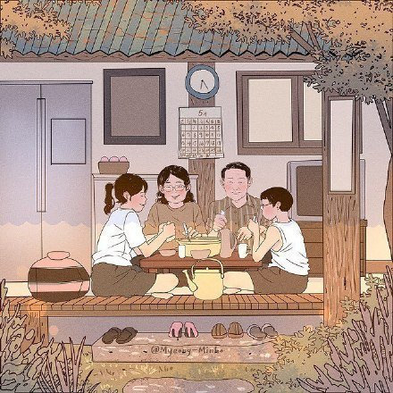 家人闲坐，灯火可亲。——汪曾祺