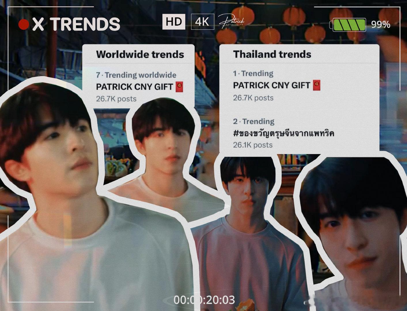 #尹浩宇中泰文化交流大使#世趋小王子尹浩宇外网发布cny，中文手写新年贺卡，并送