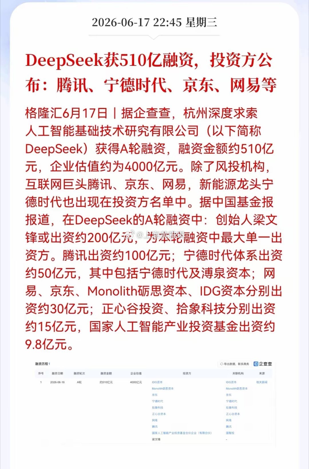 好消息！晚间重大利好消息！DeepSeek方向迎来利好消息！DeepSeek获5