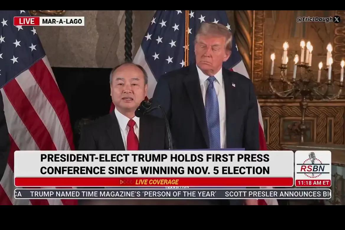 1000 亿美元交易：特朗普和软银首席执行官准备“震撼”美国。今天美国东部时间上