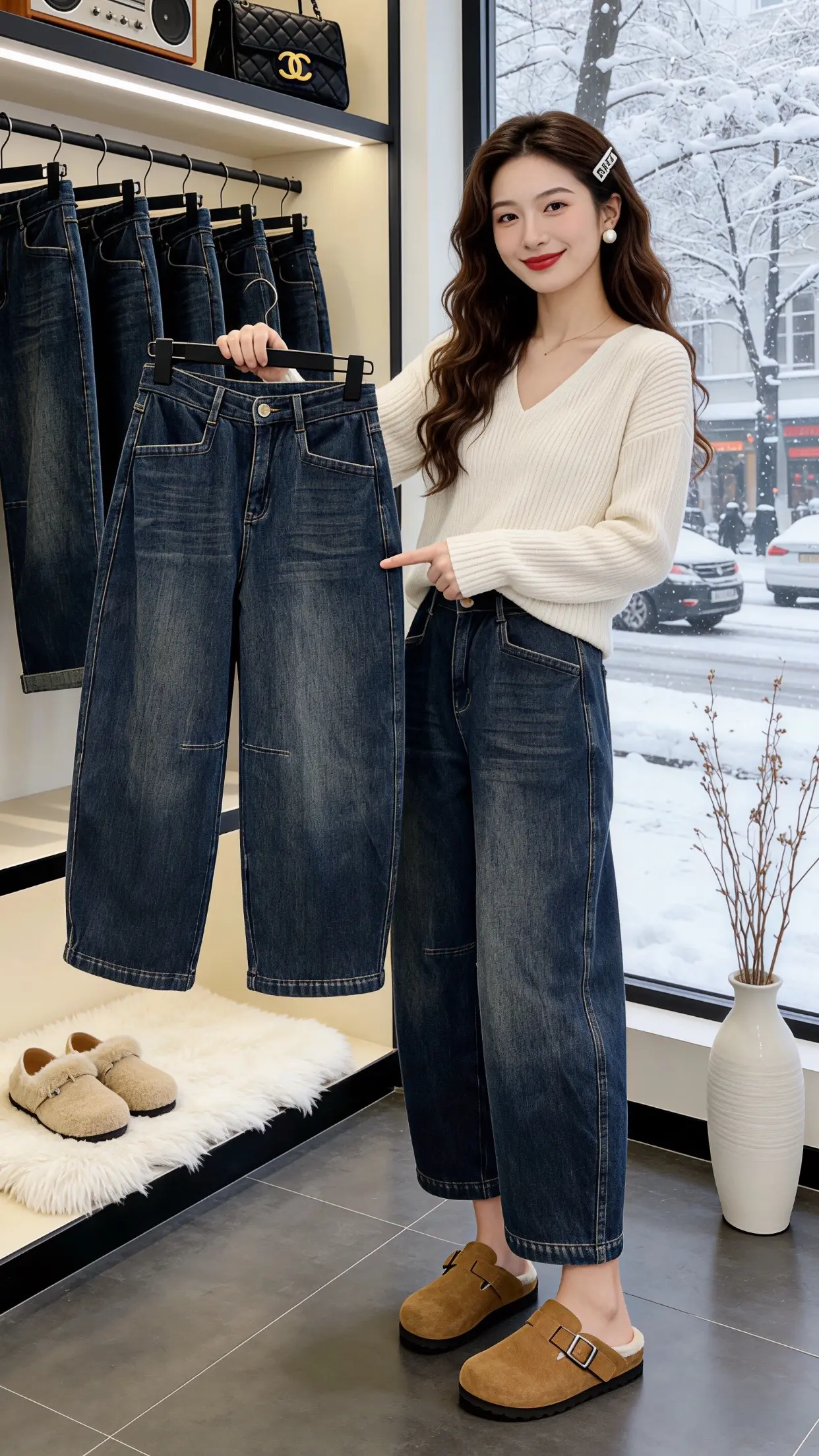 牛仔裤 显高显瘦显腿长 过年穿什么 春款上新 气质穿搭