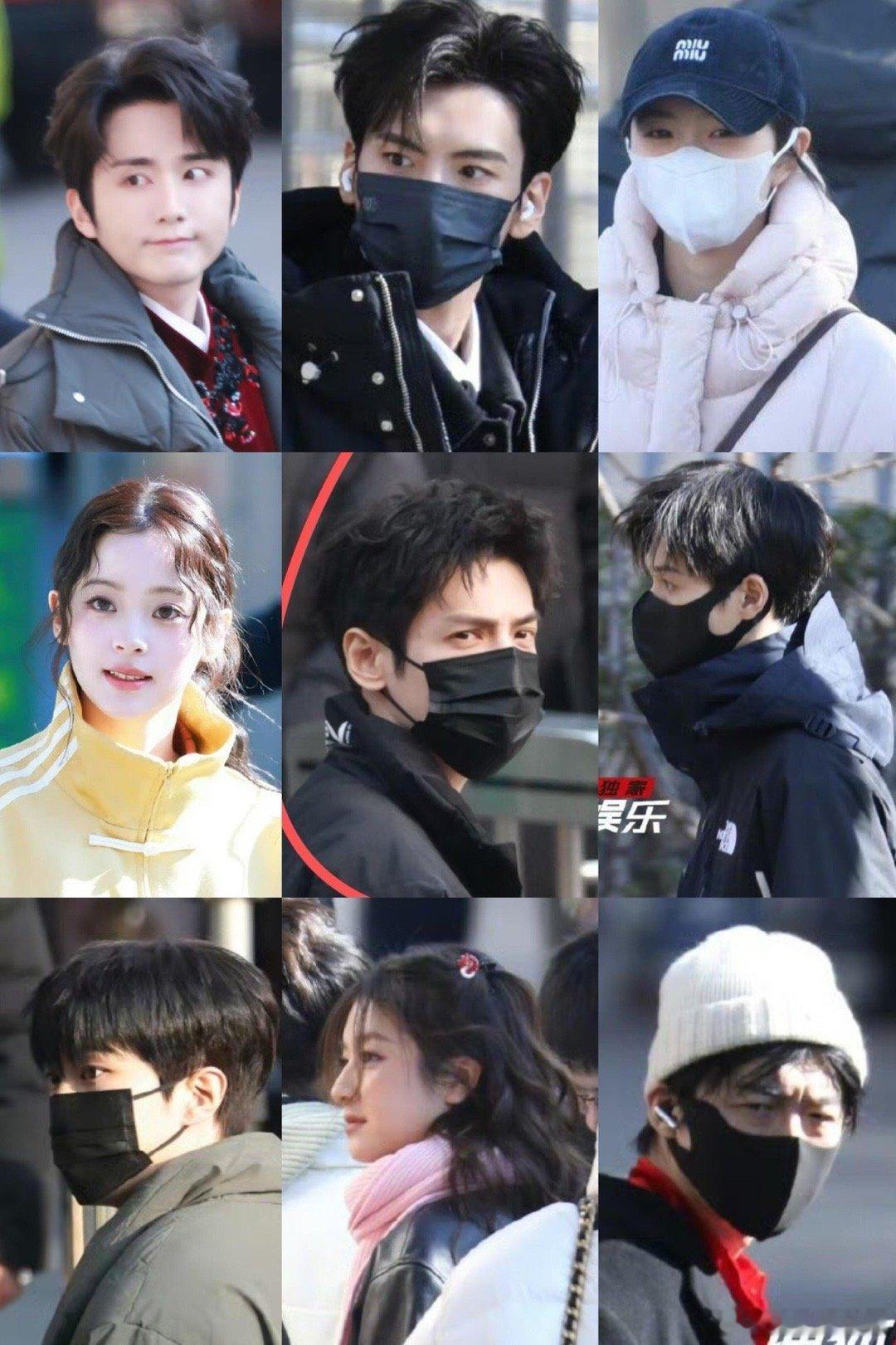 参加春晚第三次联排的艺人刘宇宁、李昀锐、刘浩存、李兰迪、毕雯珺、范丞丞、罗云熙、