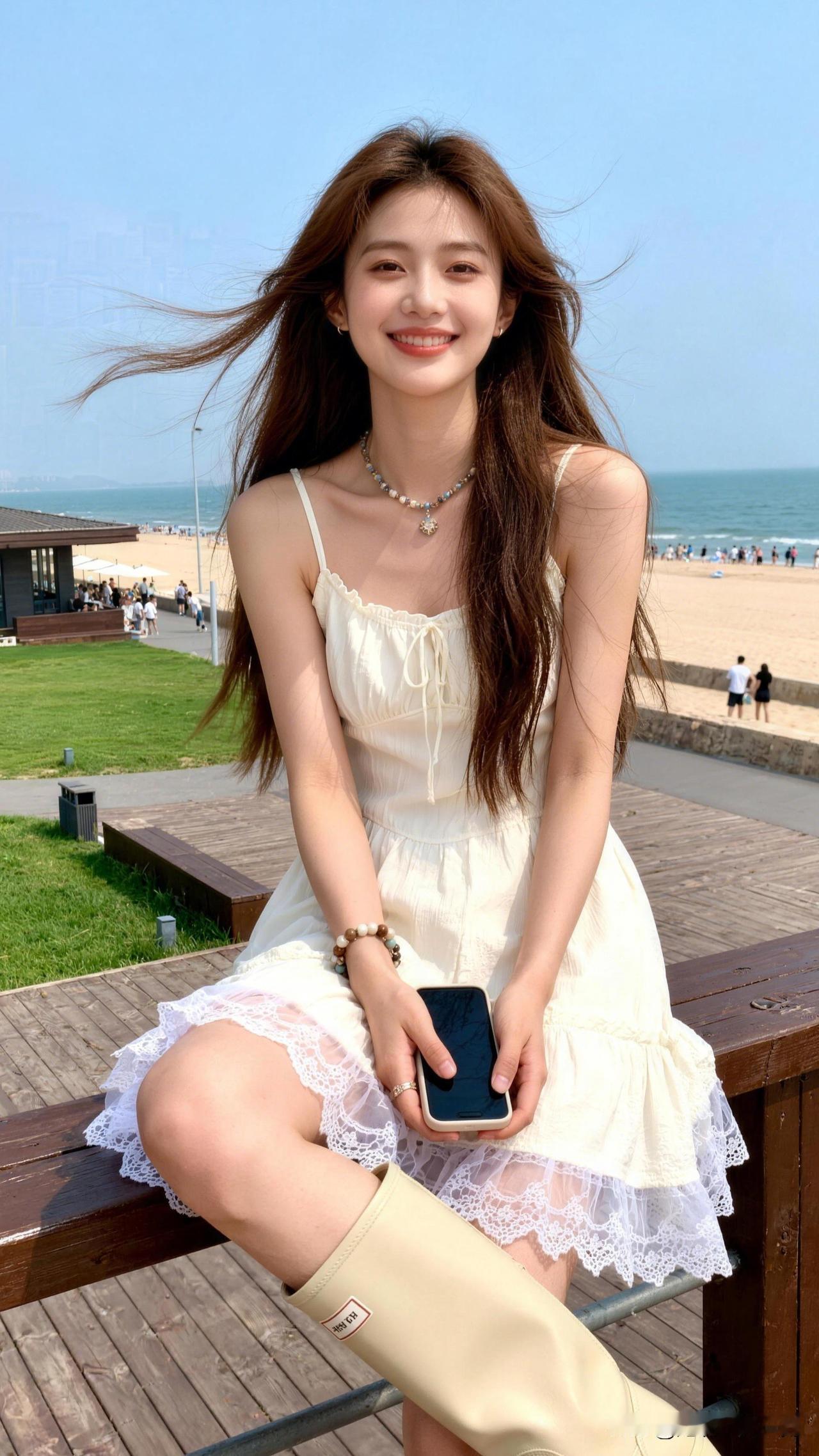 海边笑语，风中轻舞。甜美小仙女的穿搭 海边少女穿搭指南👗🏖️💄