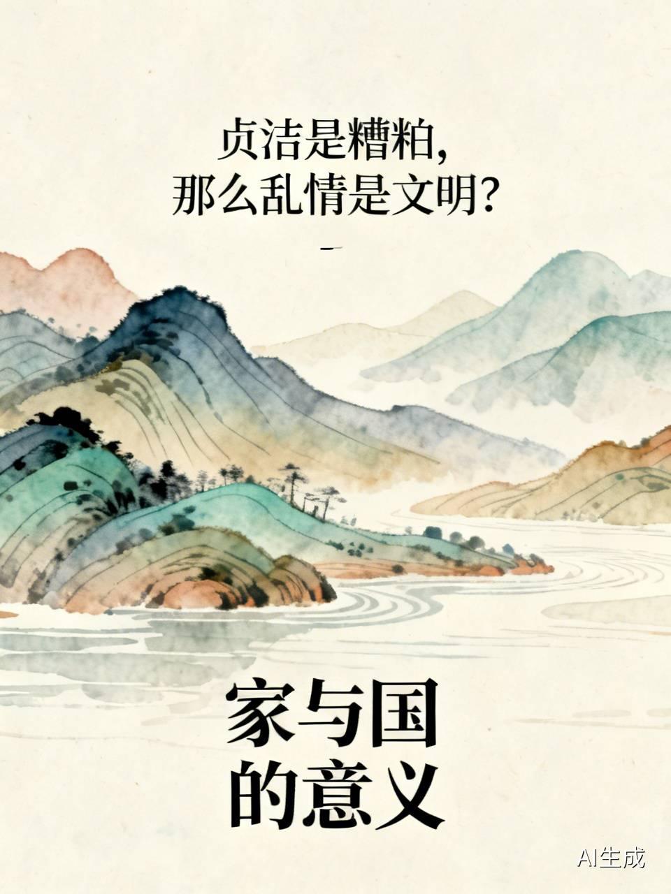 贞洁是糟粕？乱情是文明？如果可以乱情，我们男人何苦要成家立业？家的意义何在？没有
