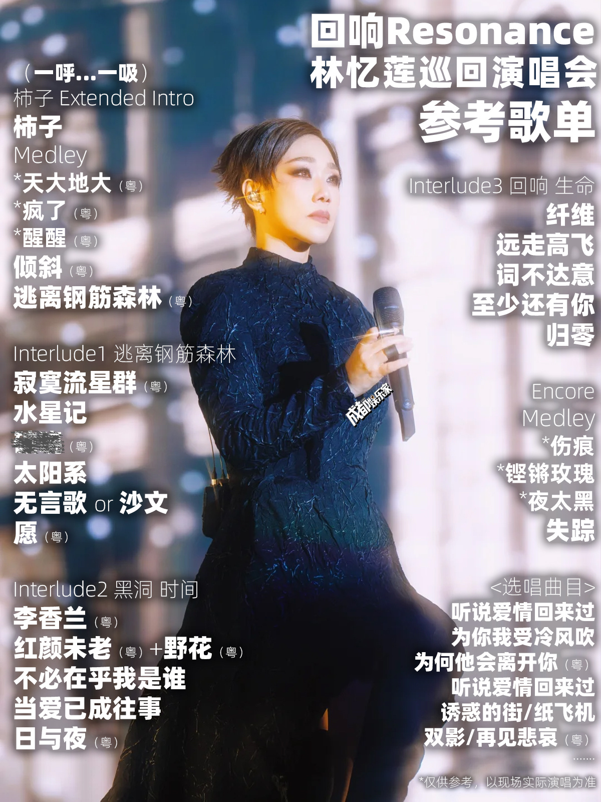 回响Resonance林忆莲成都演唱会参考歌单👇🏻 ​​​