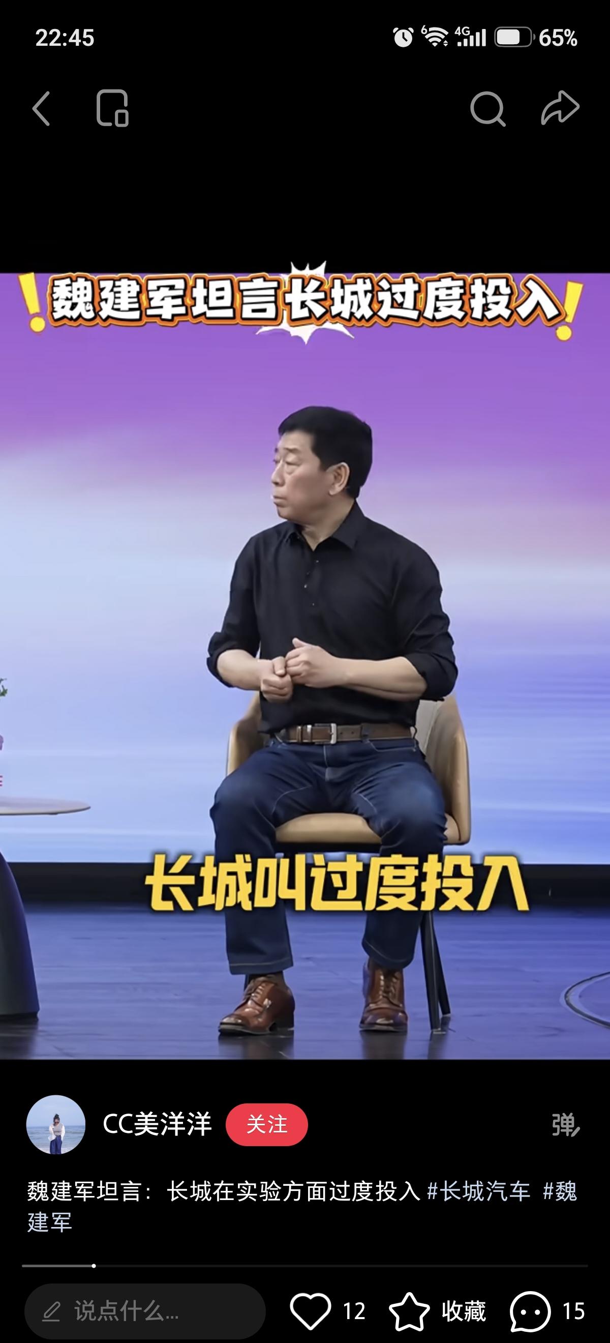 魏建军：长城叫过度投入，行业常规的验证标准我们往往会加倍执行，很多试验投入在短期