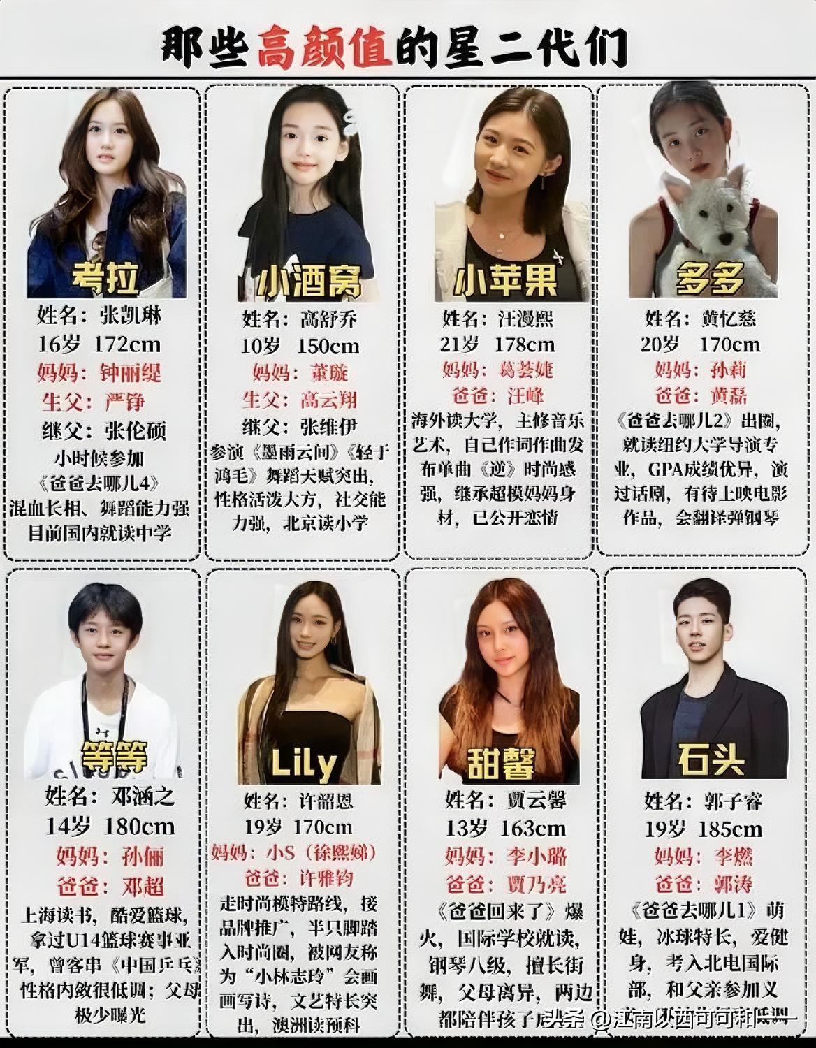 这八个星二代谁能靠颜值在内娱站稳脚跟？