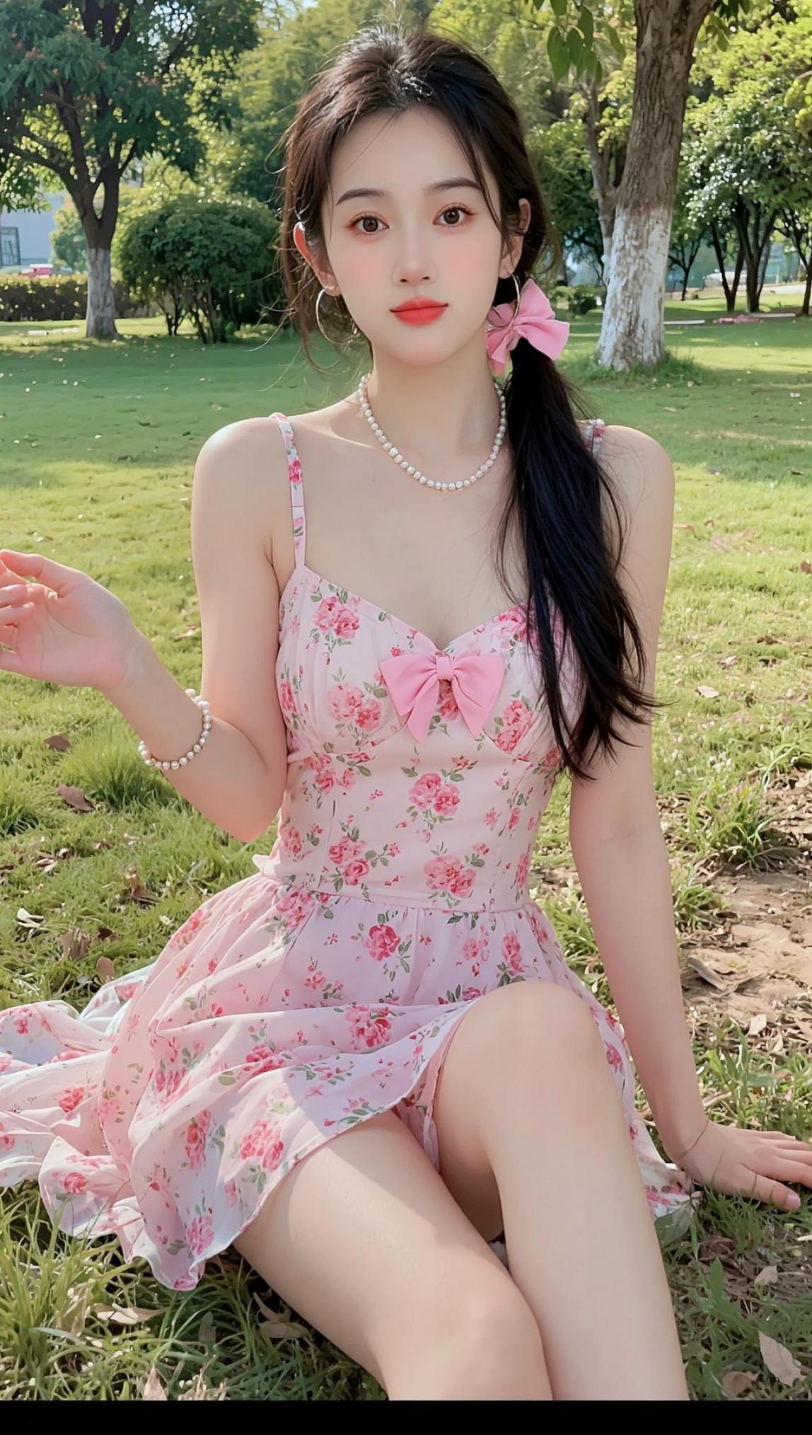 蝴蝶结+碎花裙，是夏日限定的甜呀AI甜心写真 抖音ai创作