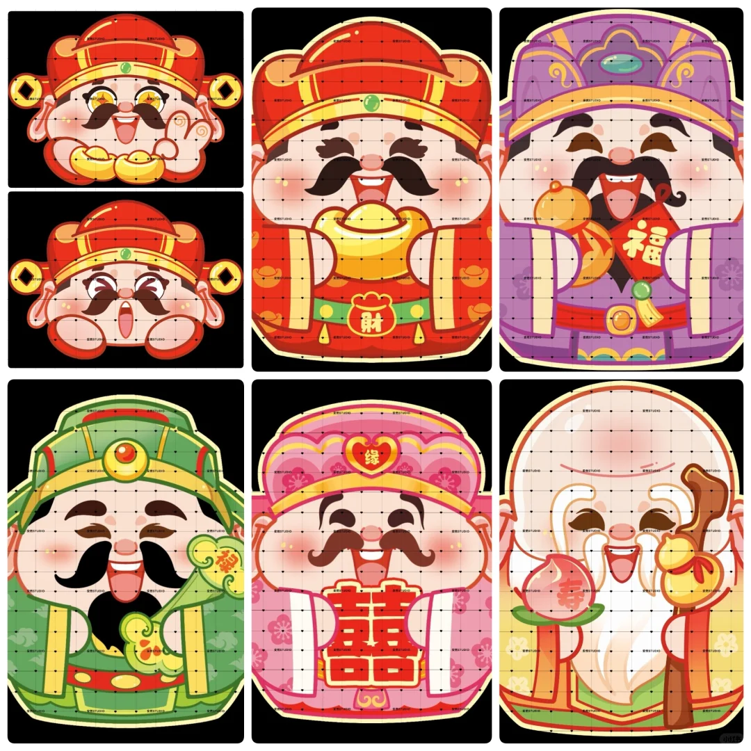 国风五福临门出风口系列【平面硅胶模具】