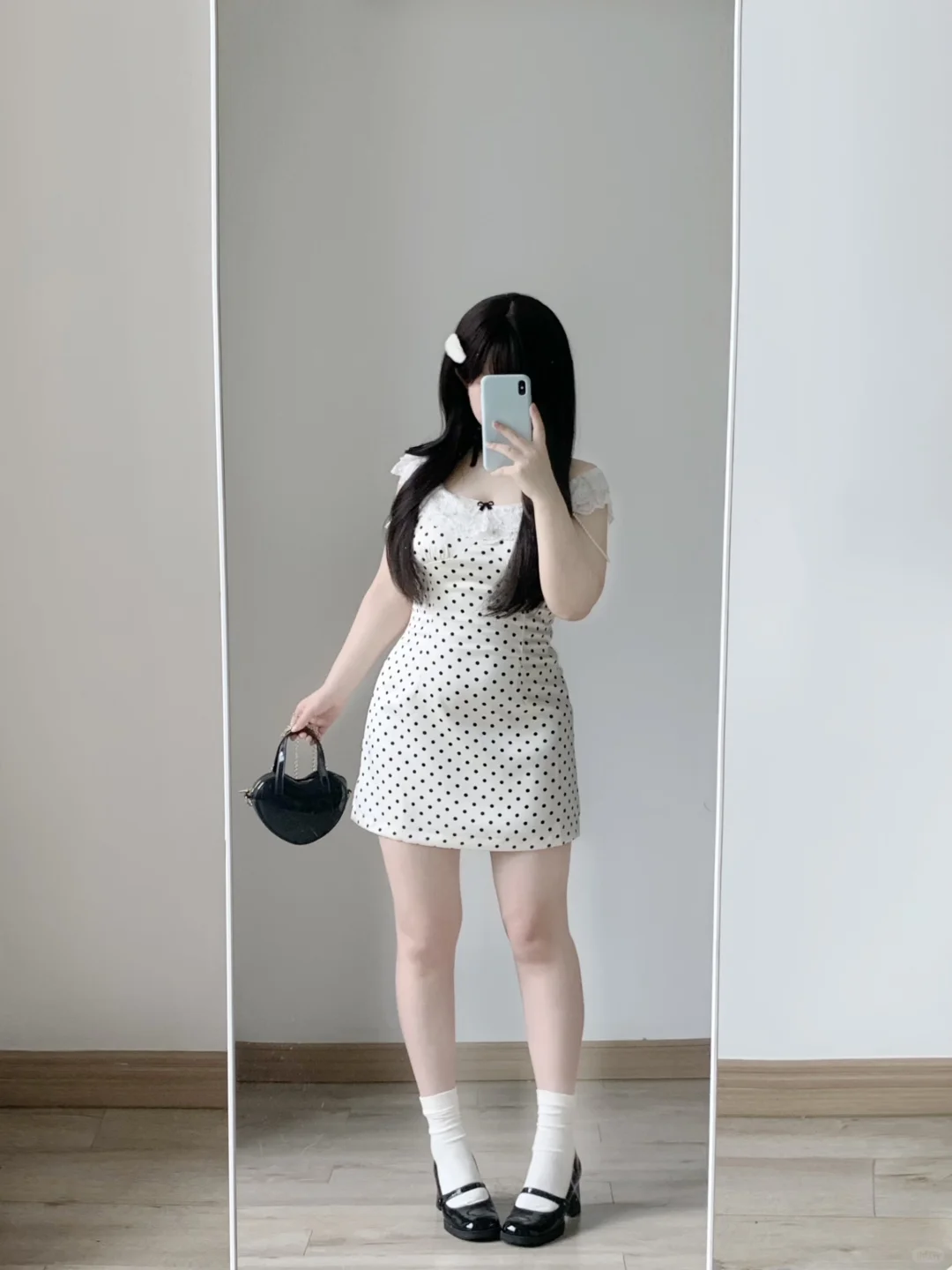 160 120｜微胖少女绝美波点裙♡‧₊温柔又俏皮