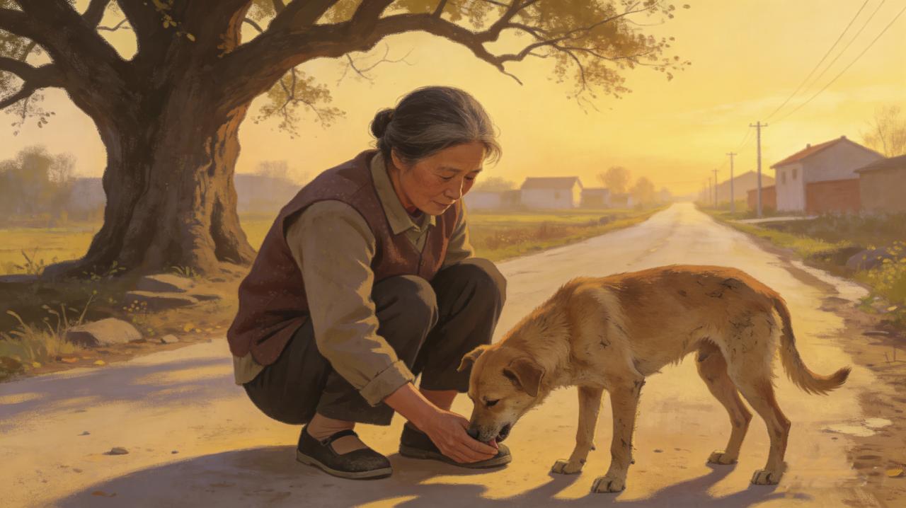 刘婶养了条狗，叫大黄，土狗，看家护院。
儿子在城里买了房，接她去享福。刘婶去了三