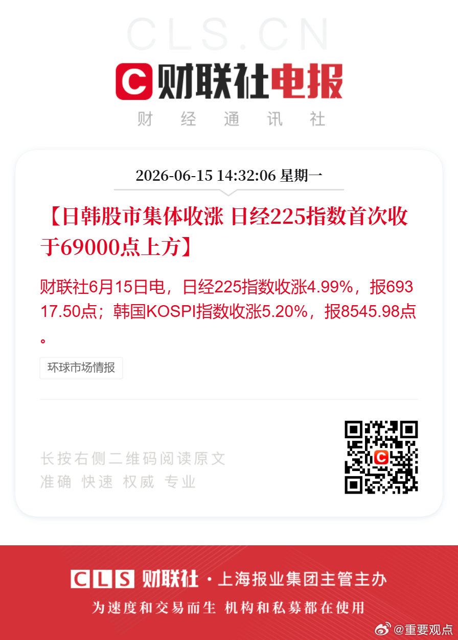 日经225指数首次收于69000点上方日股大幅收涨【日韩股市集体收涨 日经225