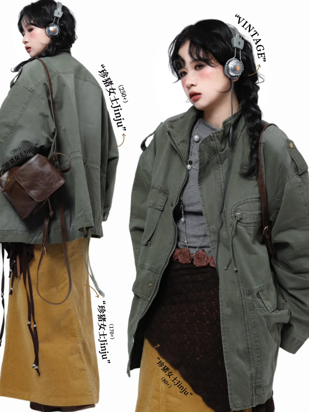 艺术生穿搭‧₊ 🧺 ✧复古街头工装叠穿look