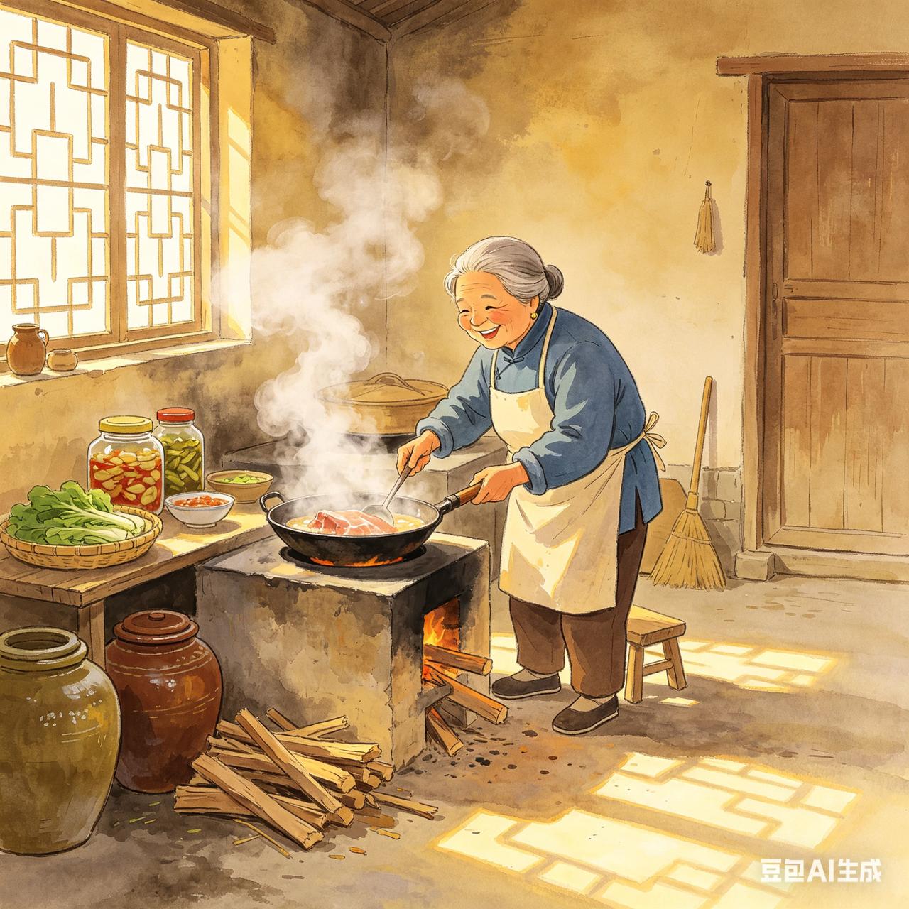 我公公回老家了，
今天早上的早餐是我婆婆做的，
不得不说，婆婆做饭这块真的没有什