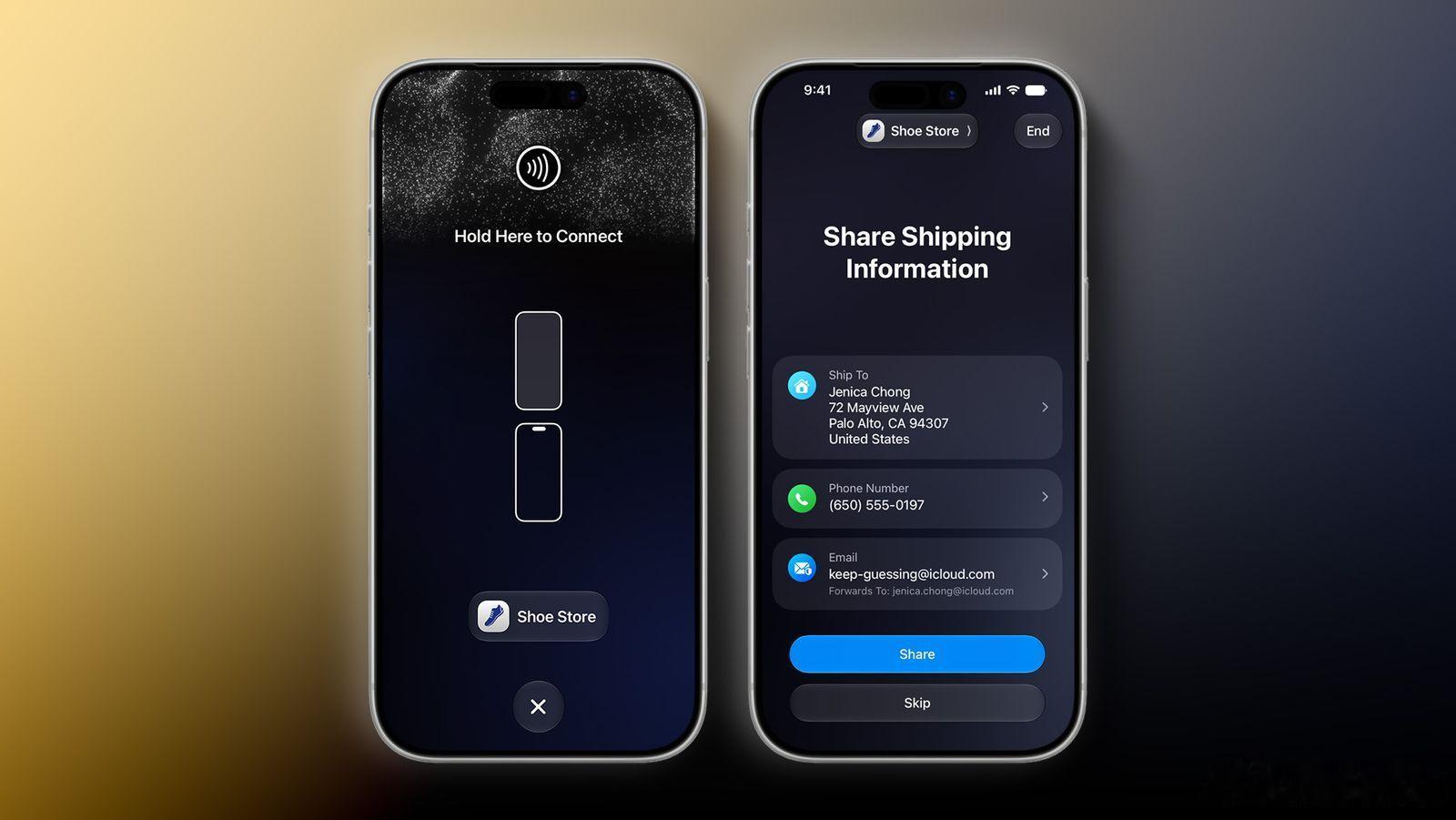 轻点共享是iPhone现有轻点支付（Tap to Pay on iPhone）功