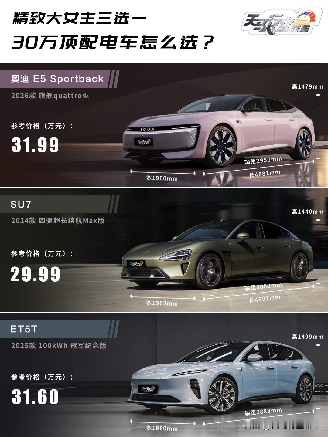 精致大女主三选一：30万顶配电车怎么选？
精致大女主，30万选电车纠结到头秃？奥