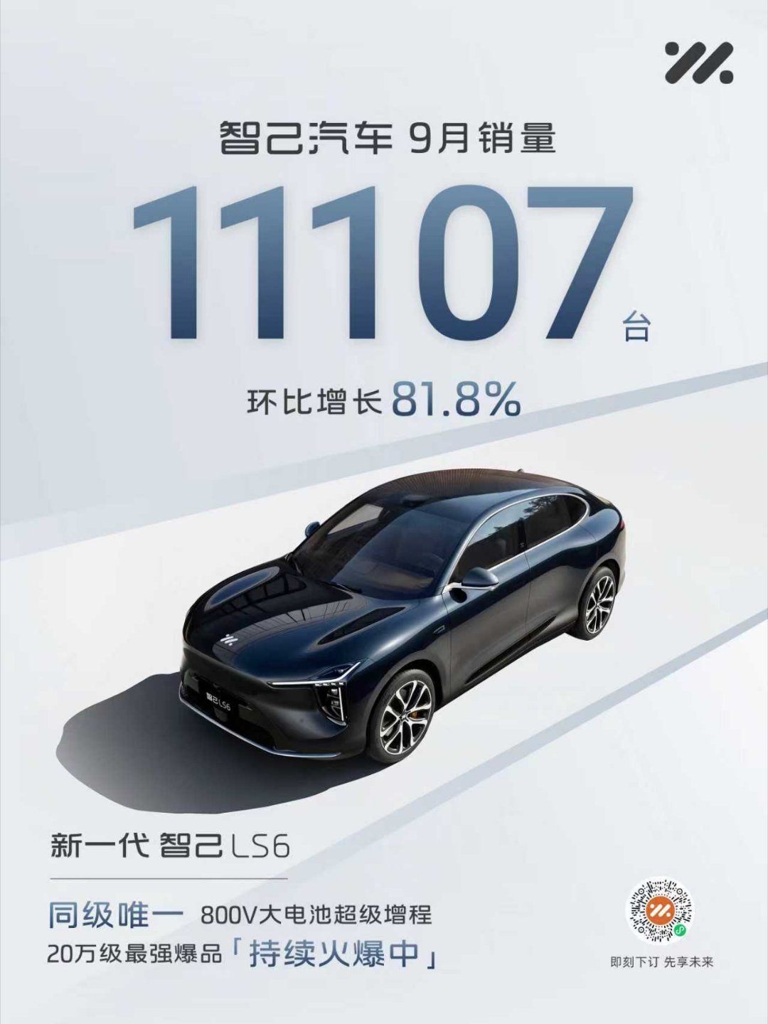 智己汽车9月销售11,107台，创历史新高买增程先看智己新一代智己LS6新一代智