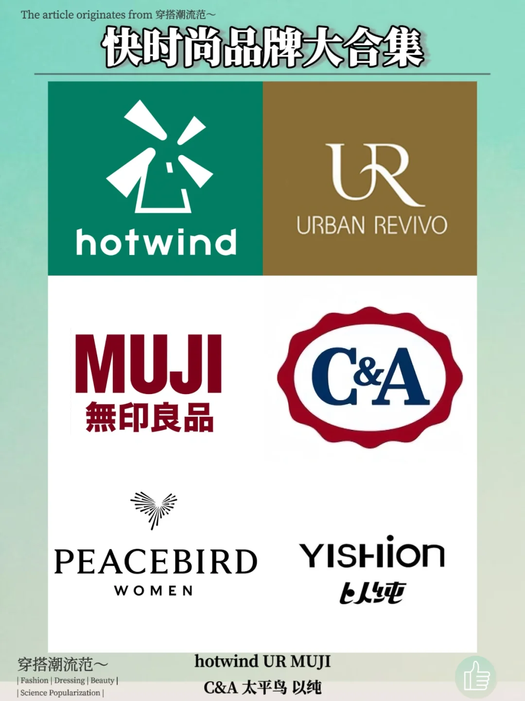 快时尚品牌大放送，不能错过的快时尚品牌！