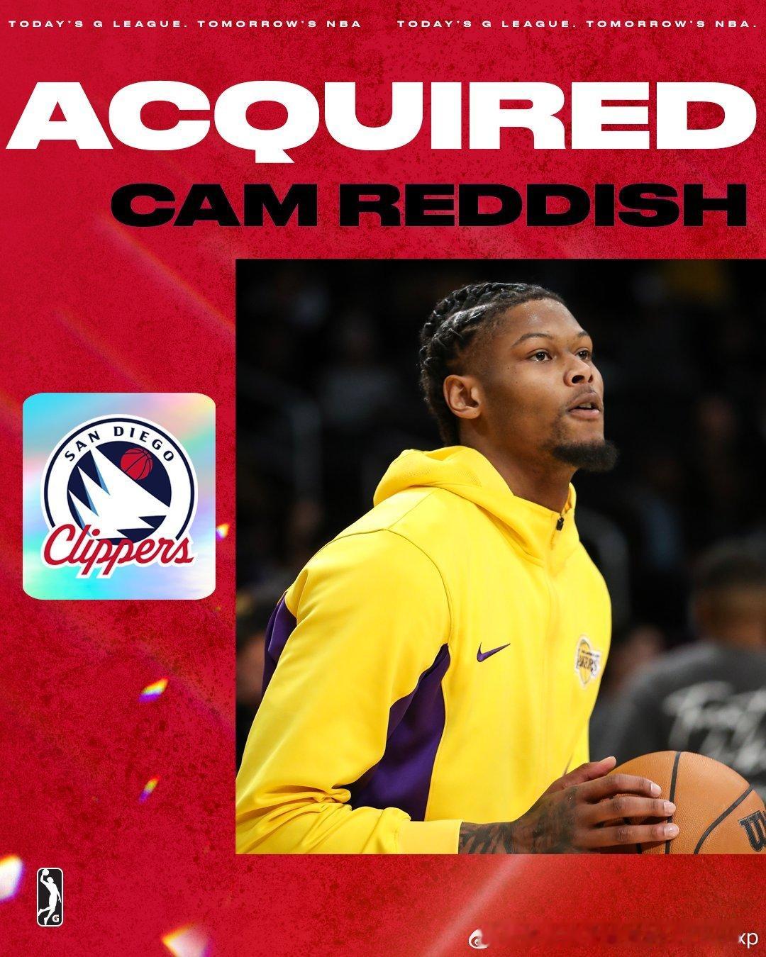 Cam Reddish加入G联赛圣地亚哥快船NBA