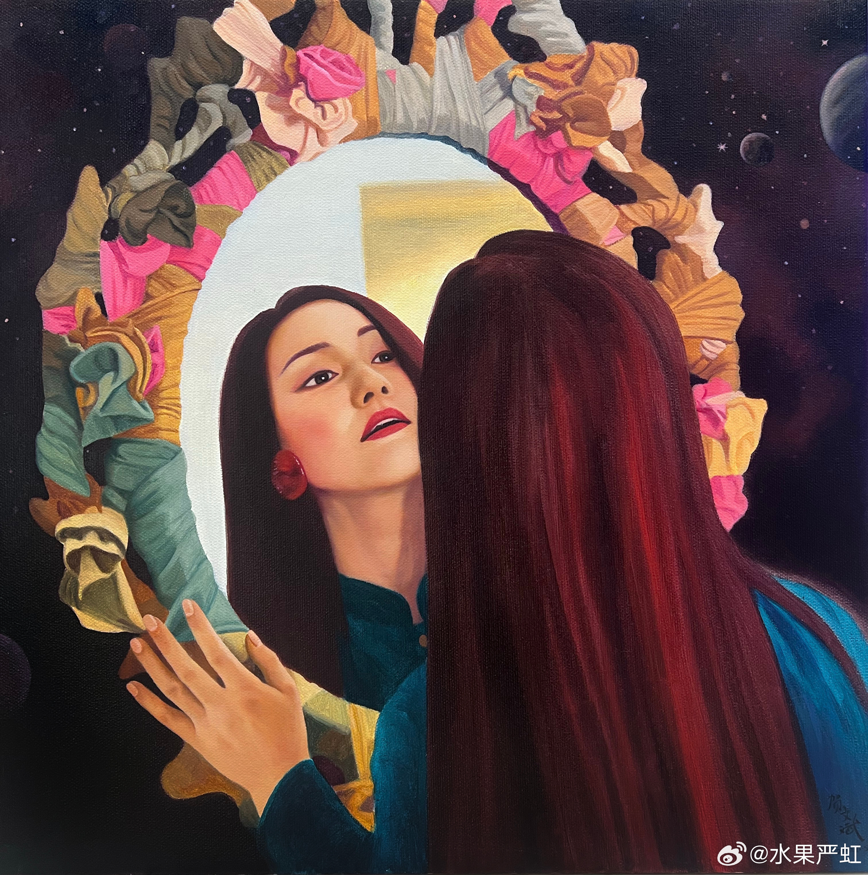 遇见另一个自己！展览：时间的针脚——严虹构像之外艺术家：贺文斌作品：《镜像》尺寸