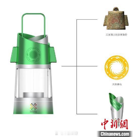 【世运会采火棒有4500年前指纹】16日下午，成都世运会火种盆、采火器、采火棒、