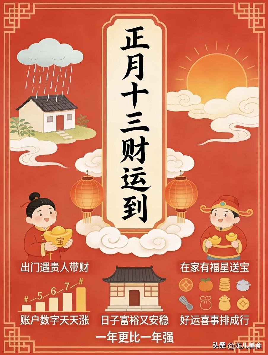 正月十三是“忌日”，记得：1不随、2不打、3不动、4要吃
早安，正月十三！民间说