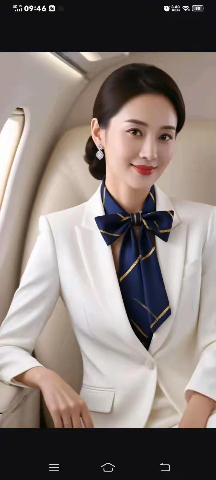 空姐的优雅微笑，机舱内的宁静时光。