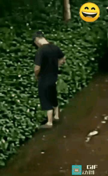 不得不承认，这个人的身手还是非常敏捷的，能够把撞掉的车灯用手接住，而且还是背对着
