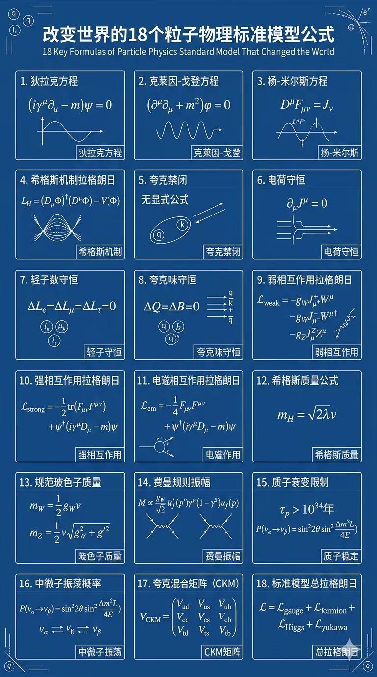 改变世界的18个粒子物理标准模型公式。