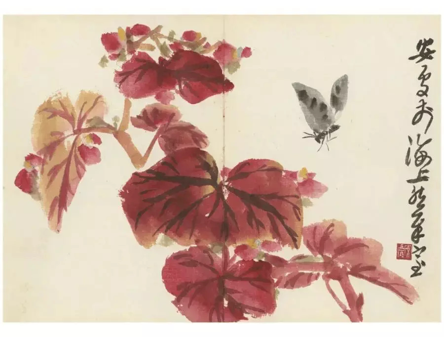 来楚生《花鸟册页》。来楚生(1904—1975)原名稷，号然犀。别号很多,有负翁