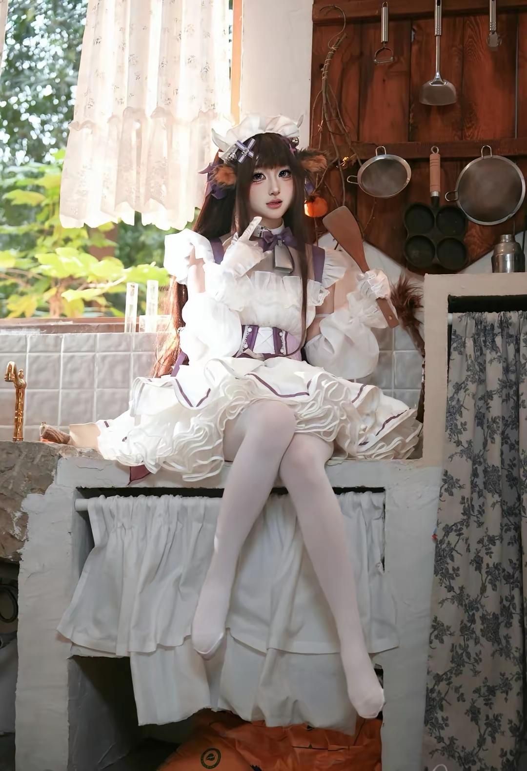 动漫里的裙子，你穿上一定很美白丝[话题]