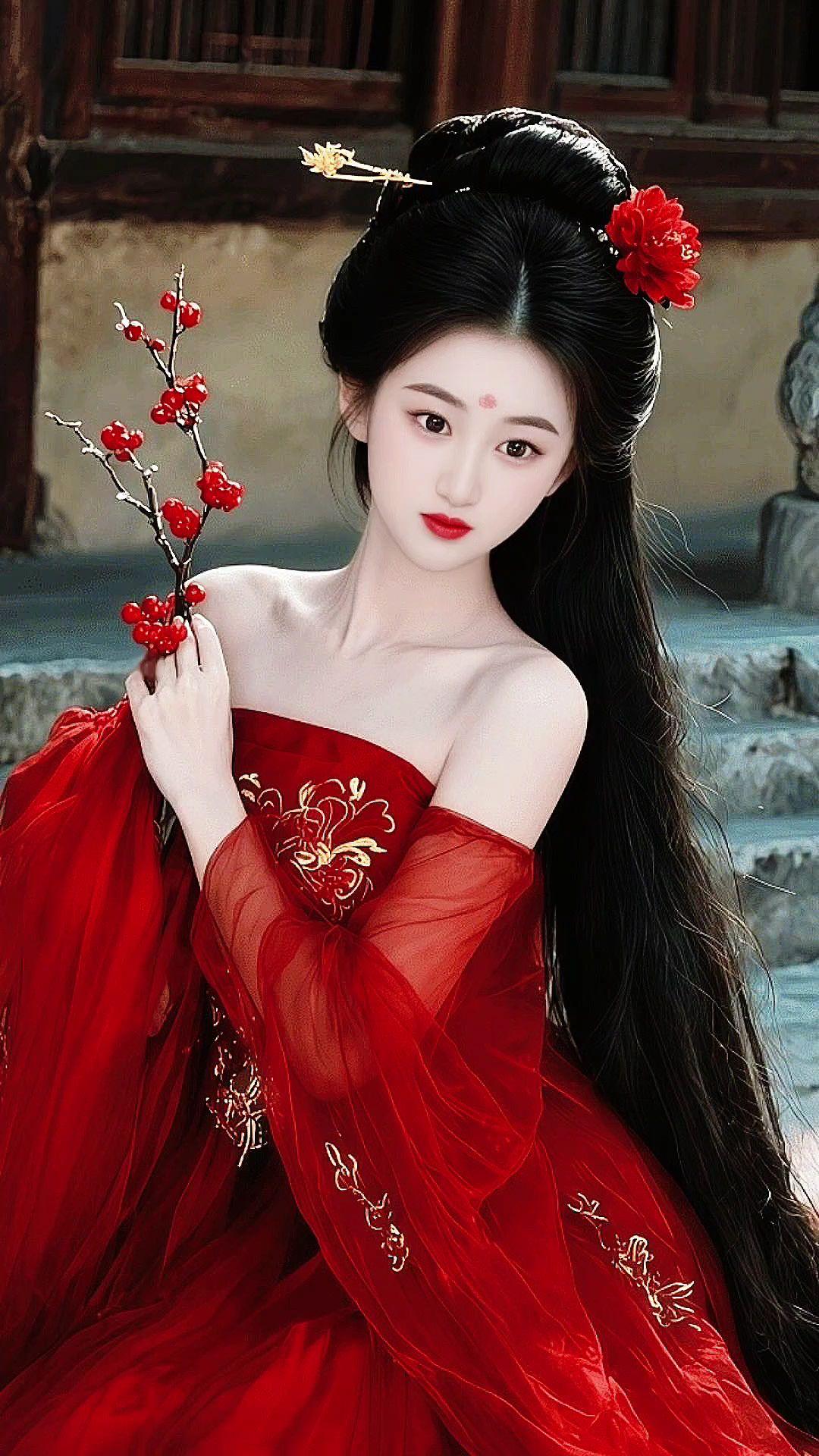 国风的美感 红衣古装 古风写真 汉服文化传承 古风红妆的东方韵味