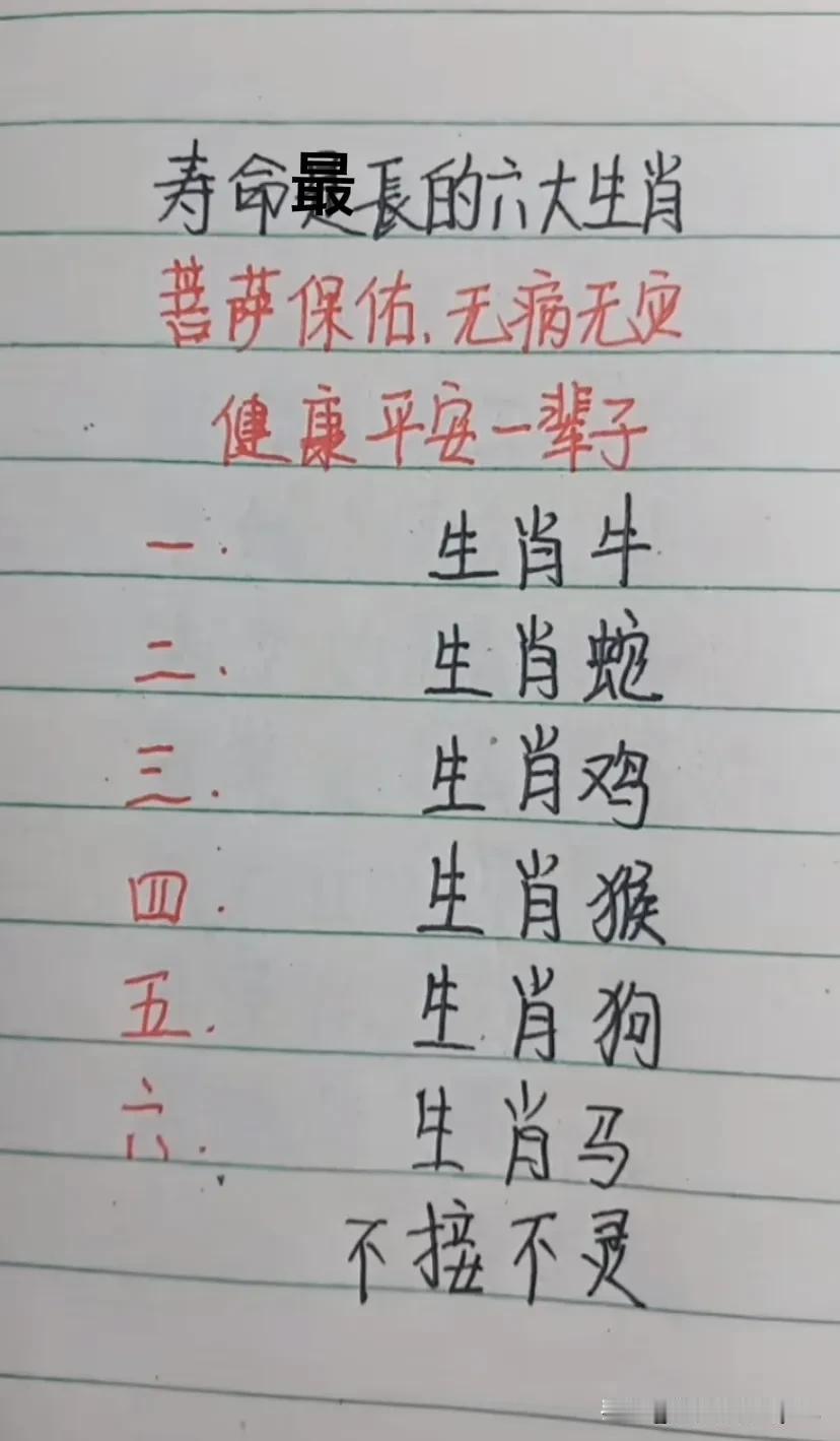 寿命最長的六大生肯
著萨保佑,无病无灾
健康平安一辈子
1.生肖牛
2.生肖蛇