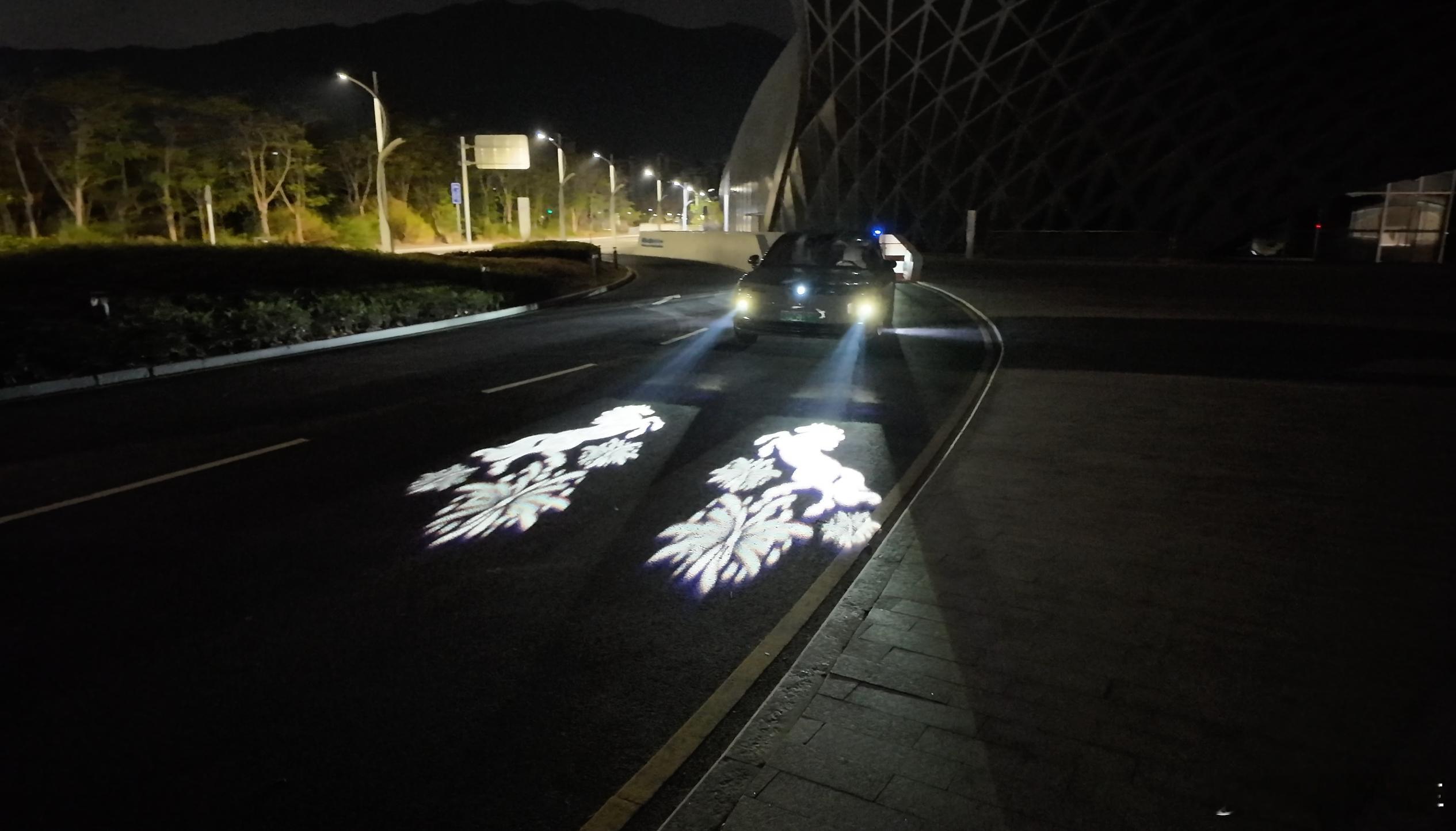 马年出门还得是马到成功春节赴家宴，抵达巷口时，尊界S800新春“马到成功”迎宾灯