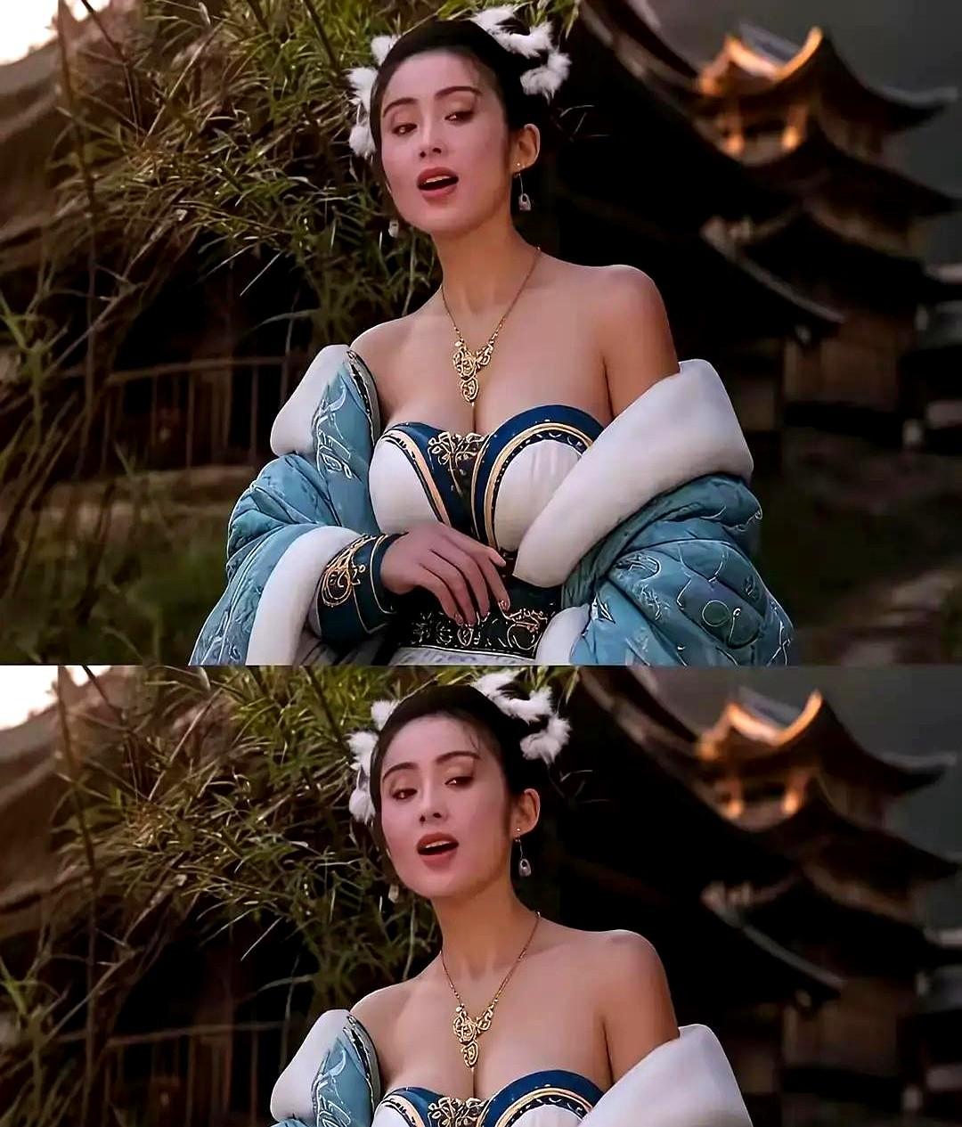 剧本里压根没这个镜头！

1993年拍《倚天屠龙记》，张敏演的赵敏最后骑马走人。