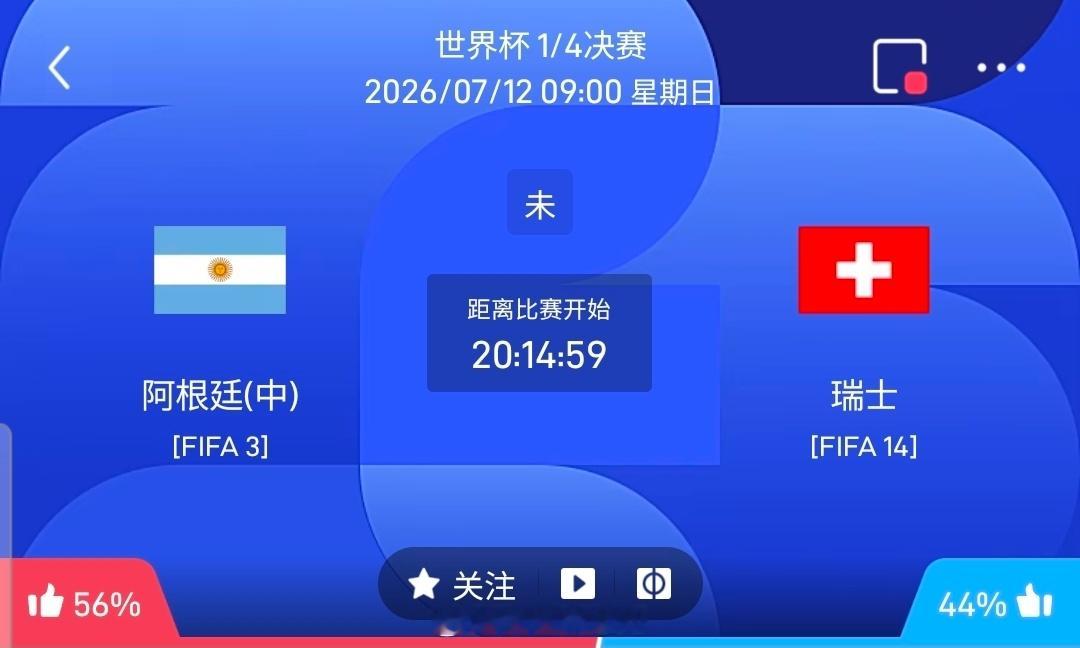 【足球】周六100世界杯方向：阿根廷vs瑞士世界杯：阿根廷VS瑞士时间：2026