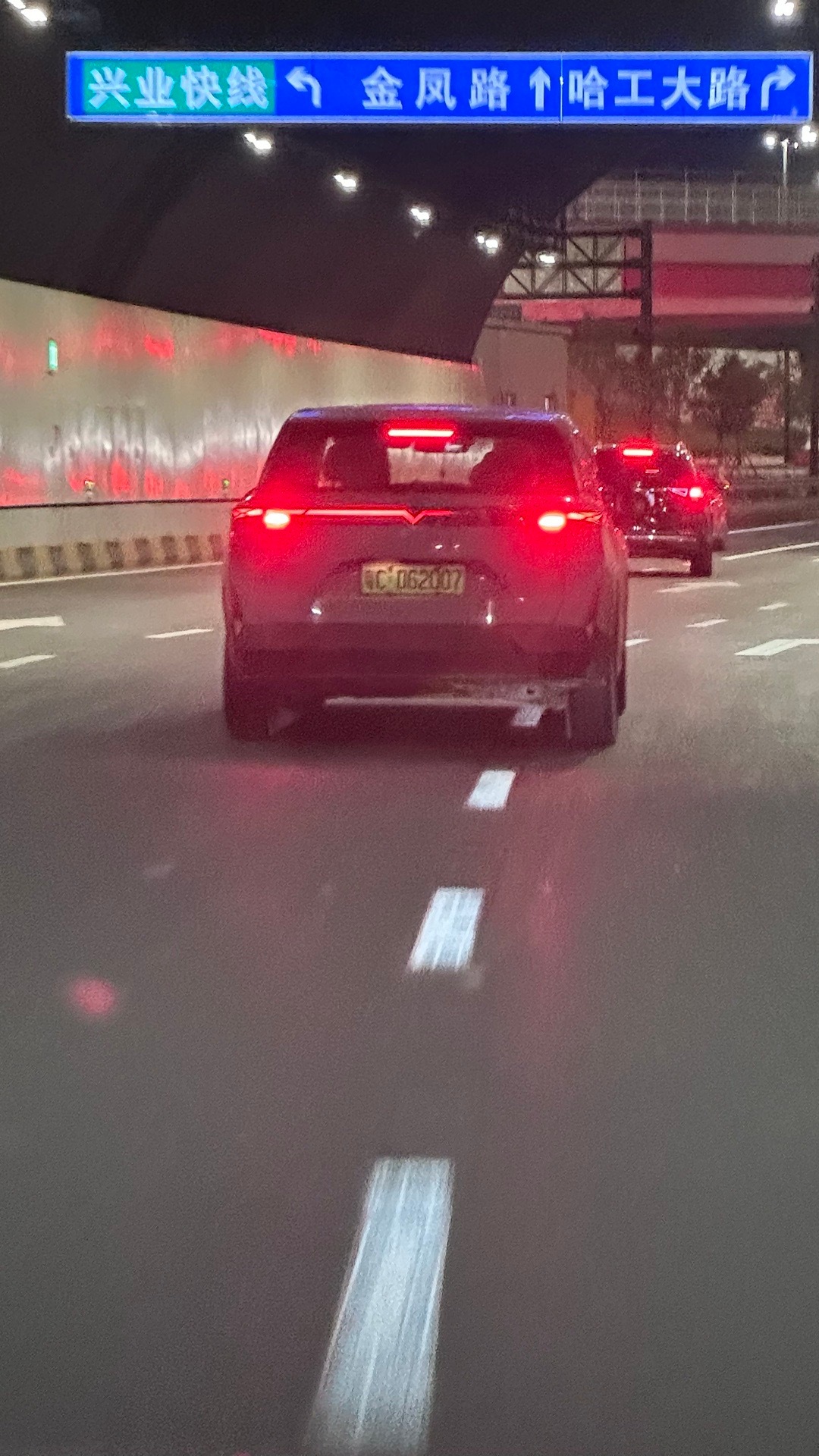 这个半贯穿式尾灯挺别致的呀 