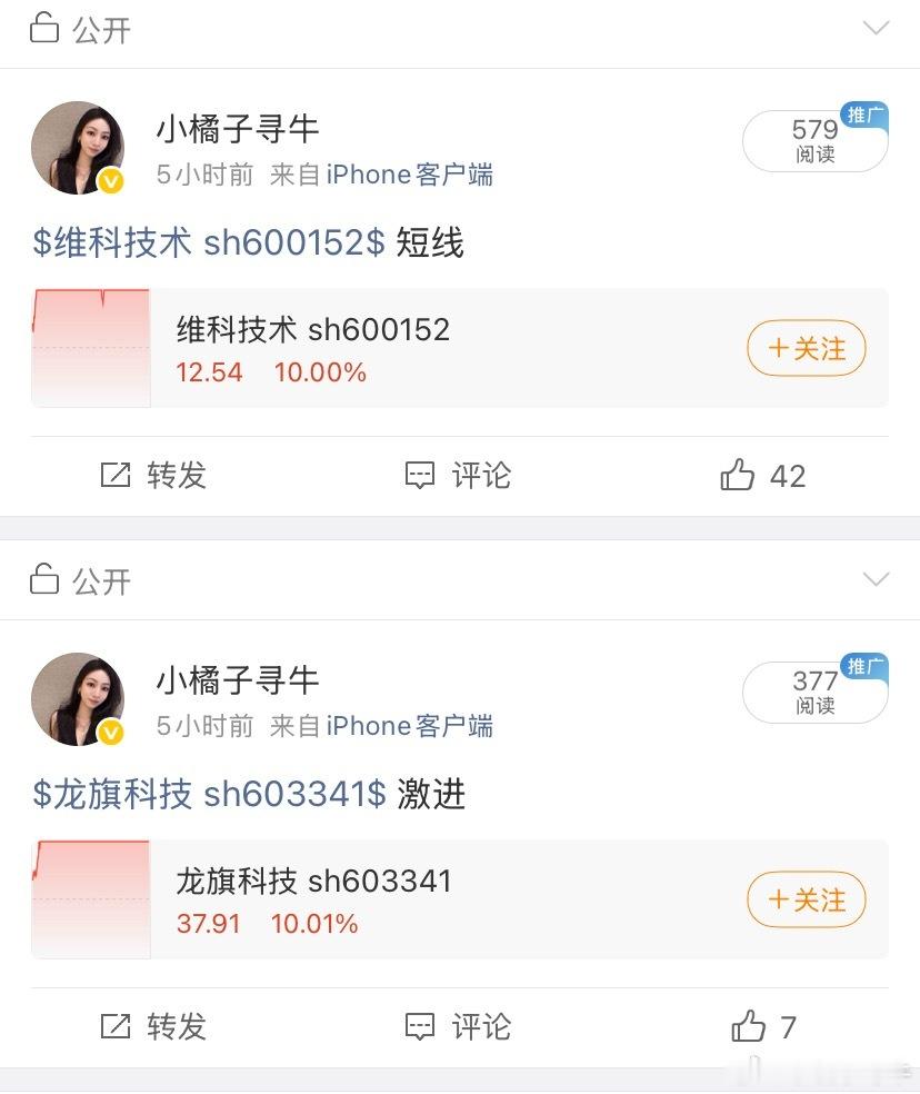 周一早盘提示$龙旗科技(SH603341)$   、 $维科技术(SH60015