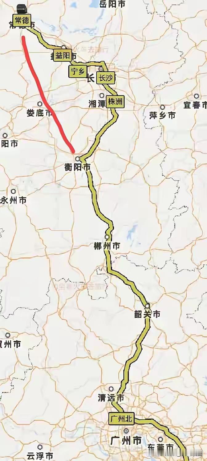 看了一下常德到广州的铁路运行图，不由得感慨：常德到广州真的不容易。
永州离广州只