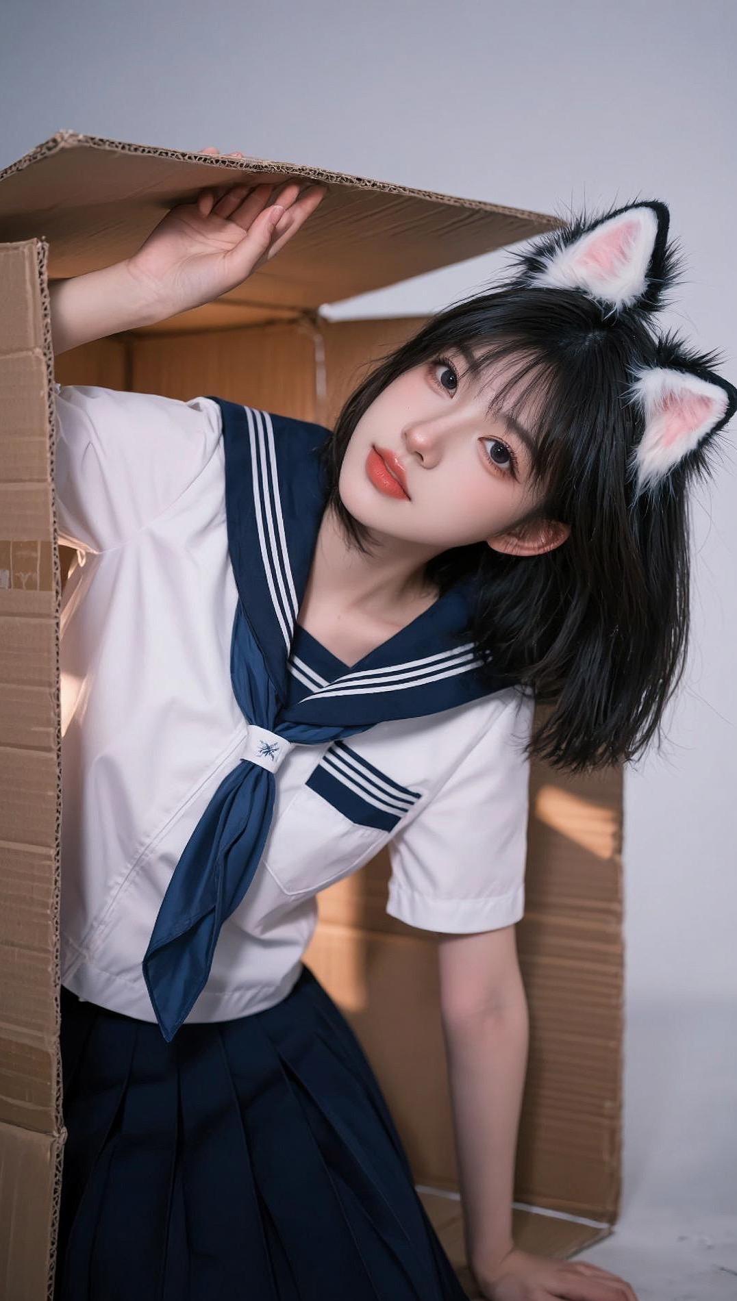 这个猫耳少女写真，让我想起了小时候的漫画梦，好梦幻啊！