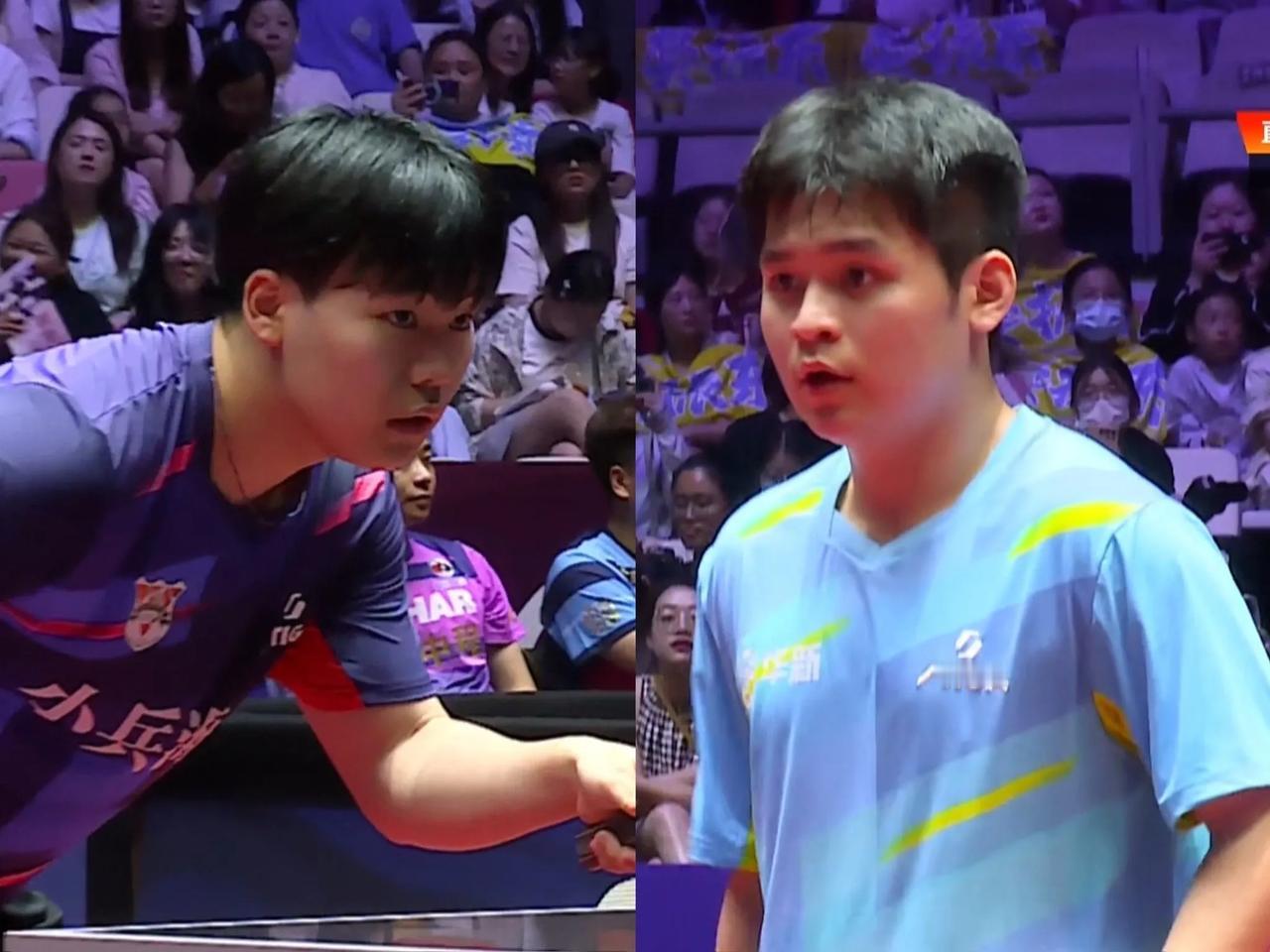 林诗栋3-1松岛辉空
7月25日乒超联赛，林诗栋终于为黄石华新俱乐部取得首胜，暂