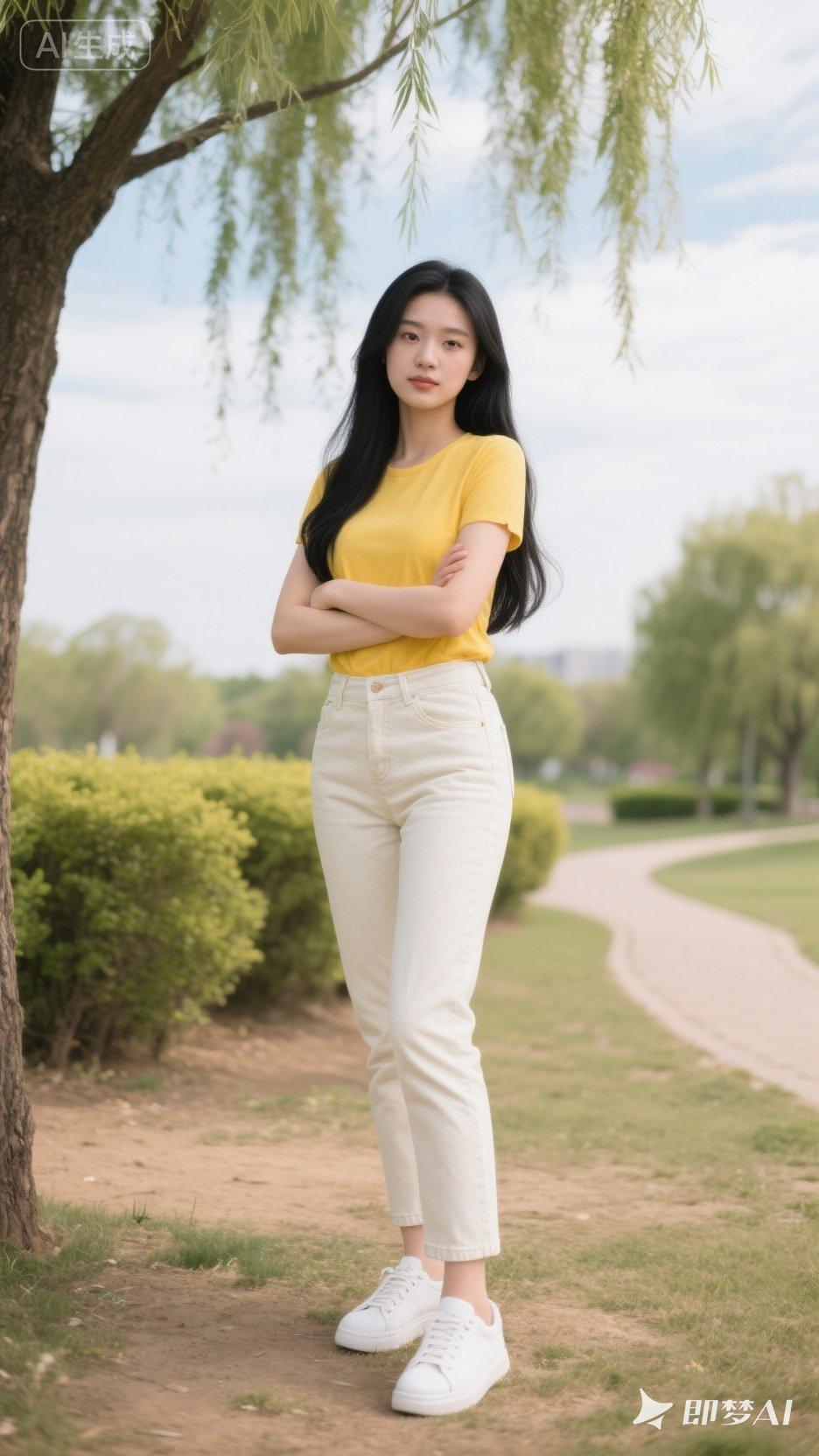 元气满满的一天，从清新的穿搭开始！🌞👗👖👟