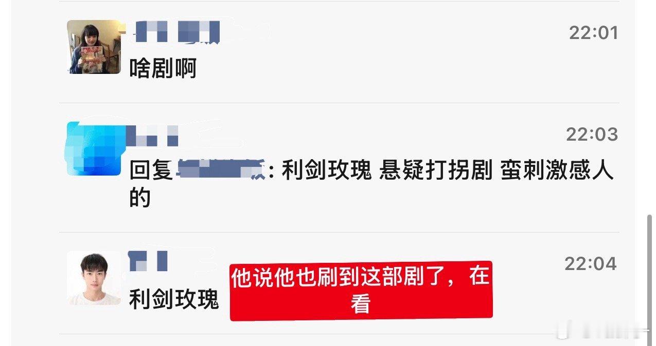 在朋友圈安利利剑玫瑰，我觉得效果还是有的，好剧不能被埋没 ​​​